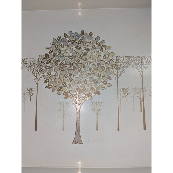 Vintage Otagiri Lacquered Wood Tray With Tree Design - Golden Mist Collection - Picture 2 of 10